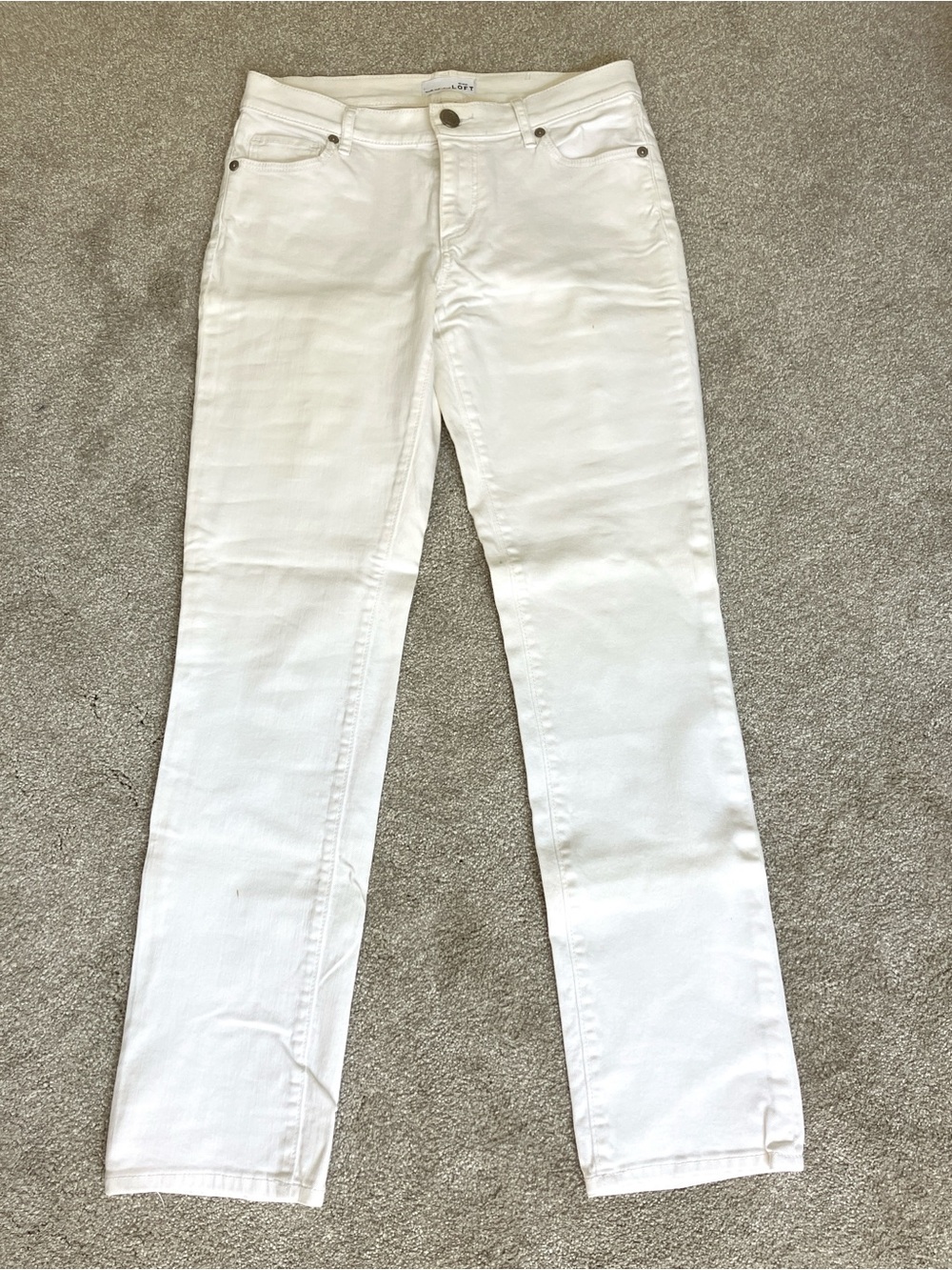 LOFT White Modern Straight Leg Pants